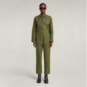 G-Starvoor vrouwen. D20661-9288-B230 Overall Multi Zip Wintergroen (XS), Casual, Katoen, Lange mouwen