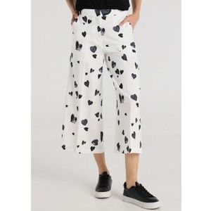 Victorio & Lucchino, V&Lvoor vrouwen. 300188136 Witte broek met hartjesprint (30), Casual, Polyester