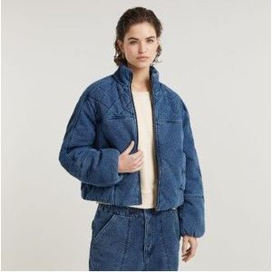 G-Starvoor vrouwen. D25343-D759-G851 Gewatteerd vliegeniersjack Cocoon blauw (XS), Casual, Katoen