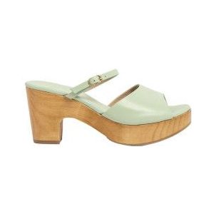 Neosensvoor vrouwen. 3327311WL003_0G3 Leren klompen S3273 groen -Hoogte hak 8cm (36), Leer, 5 tot 8 cm, Geen, Casual