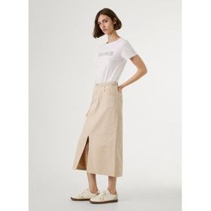Pepe Jeansvoor vrouwen. PL9011884 Saura beige rok (L), Casual, Katoen