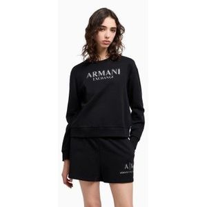 Armani Exchangevoor vrouwen. XW000159AF11851UC001 Regular fit sweatshirt zwart (XS), Casual, Sportief, Katoen, Meerdere sporten