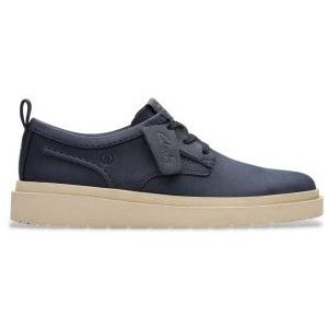 Clarksvoor mannen. 26180862 Polden Lace marine leren sportschoenen (42.5), Leer, Plat, Veters, Casual, Marineblauw