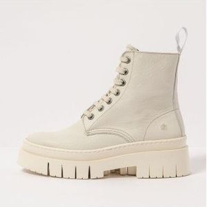 Artvoor vrouwen. 1195311ZZ003_020 Leren laarzen 1953 Amberes wit -Helphoogte 5cm (40), Leer, Beige, 3 tot 5 cm, Veters, Casual