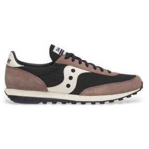 Sauconyvoor mannen. S70884-12 Leren sneakers Trainer 80 zwart, bruin (43), Leer, Plat, Veters, Casual