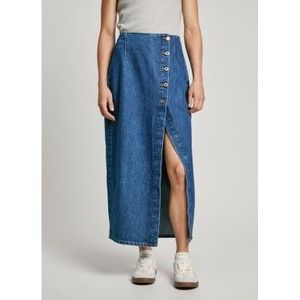 Pepe Jeansvoor vrouwen. PL901219 Midirok van blauwe niet-elastische denimstof (S), Casual, Katoen, Duurzaam