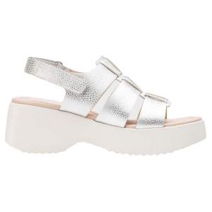 Wonders - D-9724 Nora - Sandalen - Zilver - Leer - Klittenband - Casual