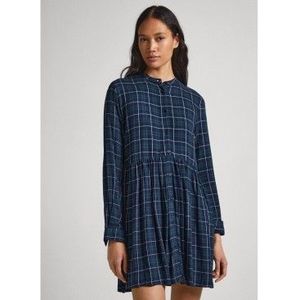 Pepe Jeansvoor vrouwen. PL953402 Isolda jurk marine (XS), Casual, Viscose, Lange mouwen, Marineblauw