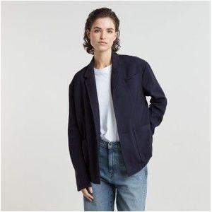 G-Starvoor vrouwen. D25210-D714-3873 Boyfriend 3D Jas marine (XS), Casual, Viscose, Lange mouwen, Marineblauw