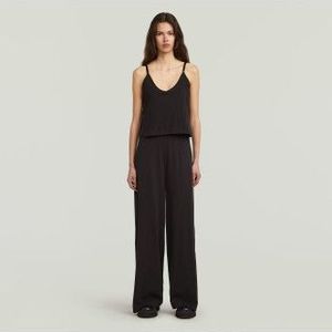 G-Starvoor vrouwen. D27874-D609-6484 Jumpsuit Spaghettiband Los zwart (XXL), Casual, Katoen, Mouwloos / spaghettibandjes