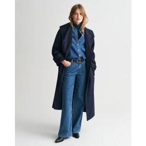 Gantvoor vrouwen. 4751125 Marine Wol Gabardine (S), Casual, Marineblauw