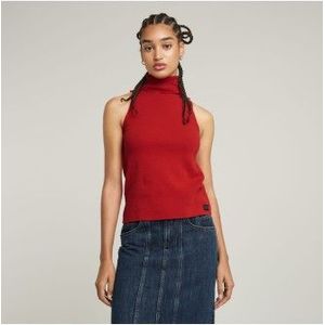 G-Starvoor vrouwen. D26410-D487-1828 NY RAW Slim Fit Knit Top (XL), Rood, Casual, Mouwloos / spaghettibandjes, Biologisch katoen, Duurzaam