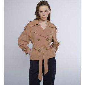 Marellavoor vrouwen. 2423026021200 Bruin Deodara-jasje (48), Casual, Polyester