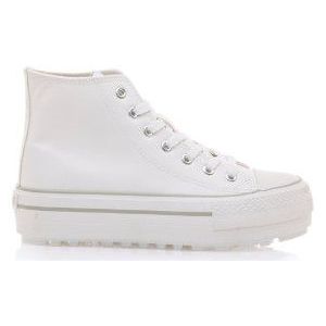 Bigger - Enkellaarsjes - Wit - Synthetisch - Casual - Vetersluiting
