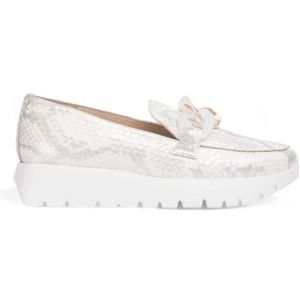 Wondersvoor vrouwen. A-2444_3839_6284 Roze grijze leren loafers (38), Leer, Wit, 1 tot 3 cm, Geen, Casual