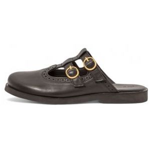 El Naturalistavoor vrouwen. 258701101005_001 Leren sandalen N5870 Arenisca zwart (39), Leer, Plat, Geen, Casual