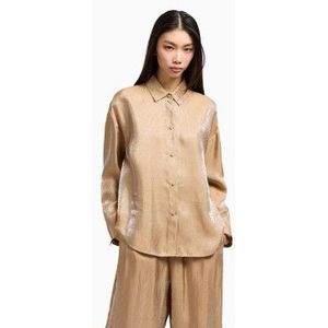 Armani Exchangevoor vrouwen. XW000567AF12055F1018 Bruin shirt met lange mouwen (XL), Casual, Viscose