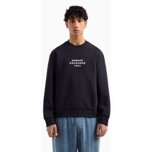 Armani Exchangevoor mannen. XM000460AF10818UB101 Marine stretch sweatshirt (S), Casual, Katoen, Marineblauw