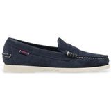 Sebagovoor mannen. 7111MSW Dan Boot Leren Loafers marine (41), Leer, Blauw, Plat, Geen, Casual, Marineblauw