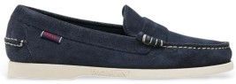 Sebagovoor mannen. 7111MSW Dan Boot Leren Loafers marine (41), Leer, Blauw, Plat, Geen, Casual, Marineblauw