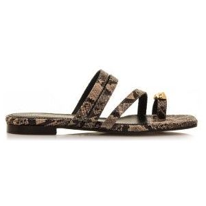 Mustangvoor vrouwen. 54912 Leren sandalen Necane Bruin (38), Leer, 1 tot 3 cm, Geen, Casual