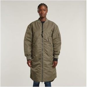 G-Starvoor vrouwen. D26492-C143-273 Lang gedeconstrueerd bomberjack taupe (S), Casual, Polyamide, Duurzaam