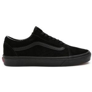 Vansunisex. VN0A38G1NRI1 Old Skool Leren Sneakers zwart (46), Plat, Voor, Veters, Casual