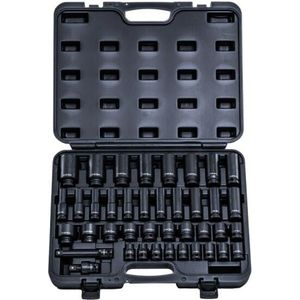 1/2" Krachtdoppenset kort+lang, 40-dlg