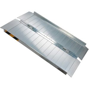 Rolstoel Oprijplaat - Aluminium - 122 cm - Vouwbaar - Capaciteit 270 Kg