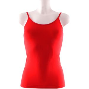 Boru Bamboo Dames Spaghetti Topje Rood (Maat: XXL)