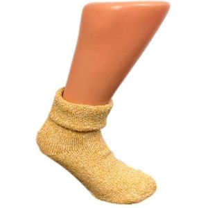 Boru Wollen Anti Slip (Relax & Chill) Sokken Met Omslag Geel