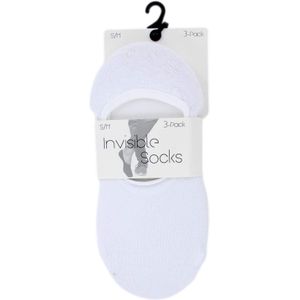 Invisible Socks Sneakersokken Wit, 3-Pack