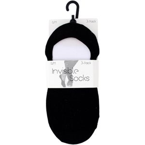 Invisible Socks Sneakersokken Zwart, 3-Pack