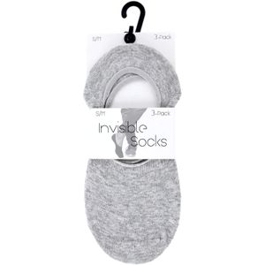 Invisible Socks Sneakersokken Grijs, 3-Pack