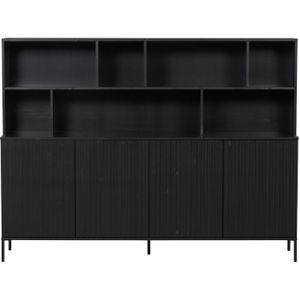 WOOOD Wandkast New Gravure Zwart - 200x150x44 cm