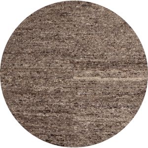 WOOOD - Efia - Vloerkleed Rond - Bruin Melange - Wol/Katoen - Ø 200 cm