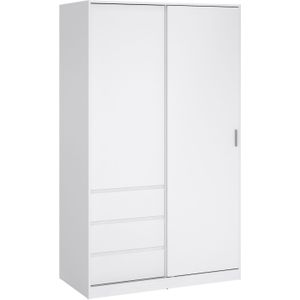 Kledingkast Luna Hoogglans Wit - 119x200x60 cm