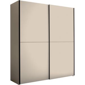 Kledingkast Victor - Beige - Opbergkast met Schuifdeuren - 170x195x59 cm (BxHxD) - 2 Legplanken & 2 Roedes - Kledingkast Slaapkamer