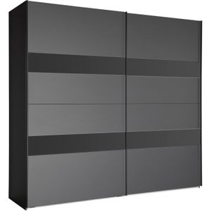Mierlo - Kledingkast - Grijs - Spaanplaat - Schuifdeuren - Met 4 Legplanken en 2 Roedes