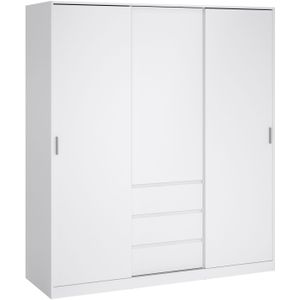 Kledingkast Luna Hoogglans Wit - 177x200x60 cm
