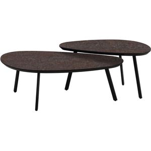 Salontafel Aarhus Grijs/Bruin - set 2 stuks