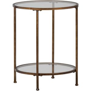BePureHome - Glow - Bijzettafel - Goudkleurig - Glas - Rechthoekig