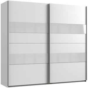 Kledingkast Mierlo - Hout - Wit - 225x208x65 cm (BxHxD) - Schuifdeuren - Hang-legkast - Met 4 Legplanken en 2 Roedes