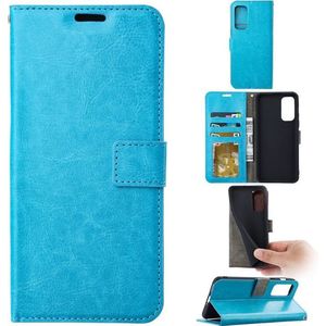 Telefoon Wallet Bookcase geschikt voor Samsung Galaxy S6 Edge - Portemonnee telefoonhoesje voor Bankpassen - Kunstleer - Siliconen Houder - Magnetische sluiten- Turquoise