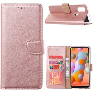 Telefoon Wallet Bookcase geschikt voor Sony Xperia 10 III - Portemonnee telefoonhoesje voor Bankpassen - Hoesje voor Sony Xperia 10 III - Kunstleer - Siliconen Houder - Magnetische sluiten- Rose goud