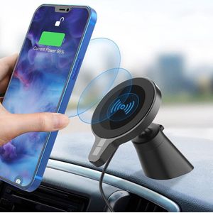 Draadloos Magnetisch Autolader Autohouder | Universeel Telefoonhouder met 15W Fastcharge Draadloze oplader - LB526