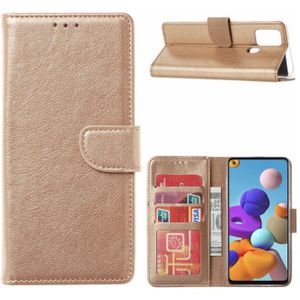Hoesje geschikt voor Huawei Mate 30 Lite - Bookcase Goud - portemonnee hoesje