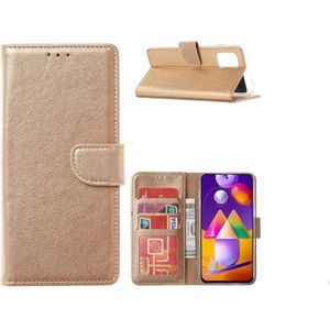 Hoesje geschikt voor Samsung Galaxy A32 5G - Bookcase Goud - portemonnee hoesje