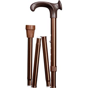 Gastrock - Opvouwbare Wandelstok - Brons - Ergonomisch Handvat - Verstelbaar - 85 - 95 cm