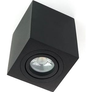 LED opbouwspot GU10 Armatuur Opbouw Vierkant Zwart